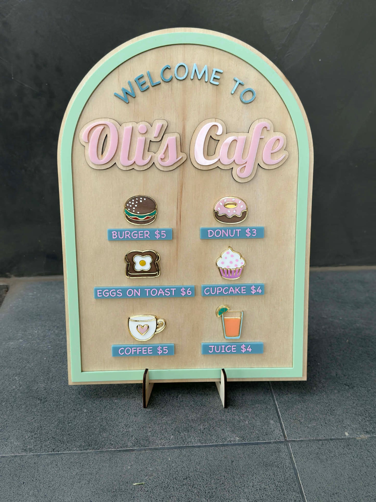 Personalised Kids Cafe Menu