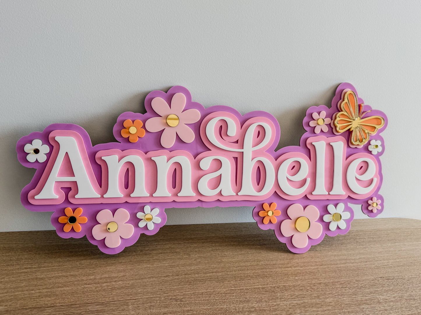 Flower Power Custom Wall m Name Sign