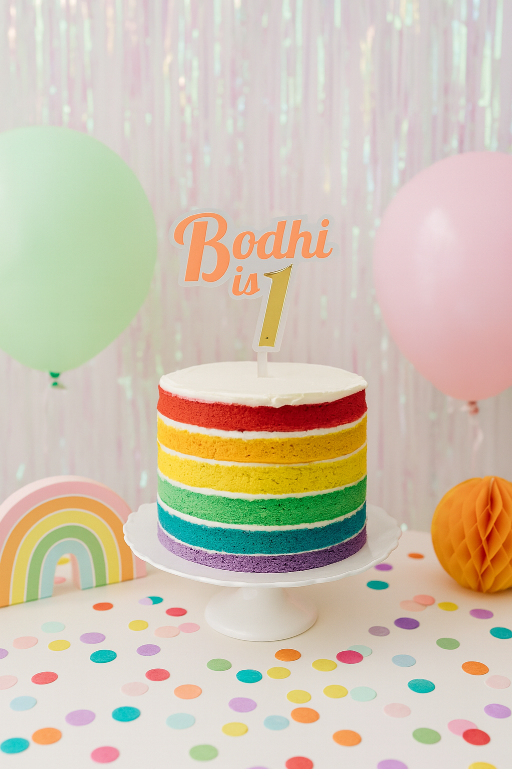 Custom Acrylic Retro font Cake Topper