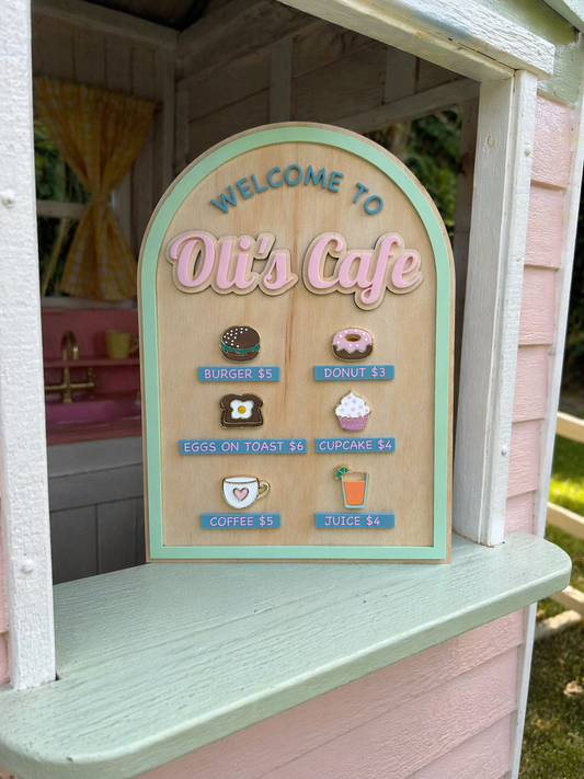 Personalised Kids Cafe Menu