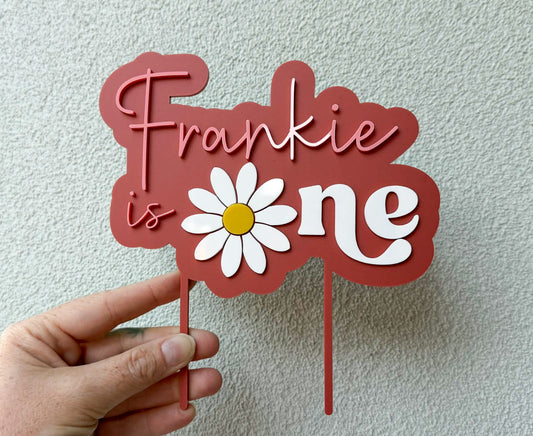 Custom Daisy First Birthday Topper