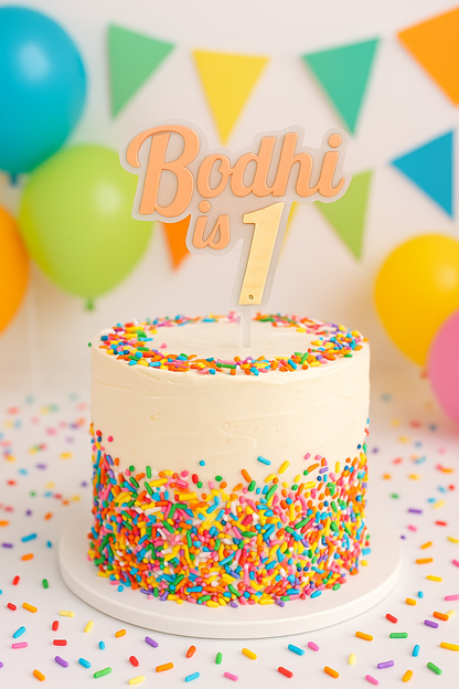 Custom Acrylic Retro font Cake Topper