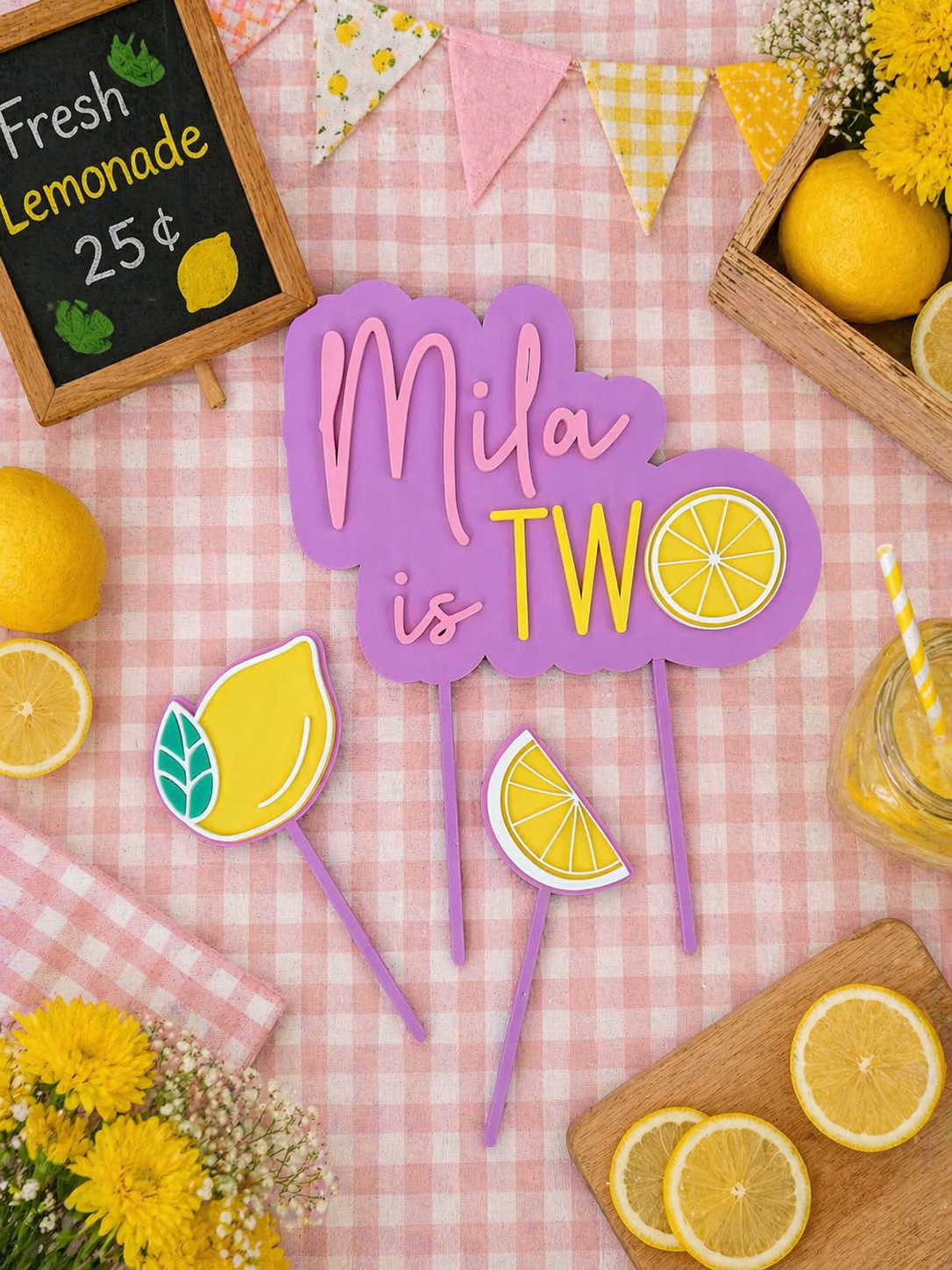 Sweet Lemon Custom Cake Topper