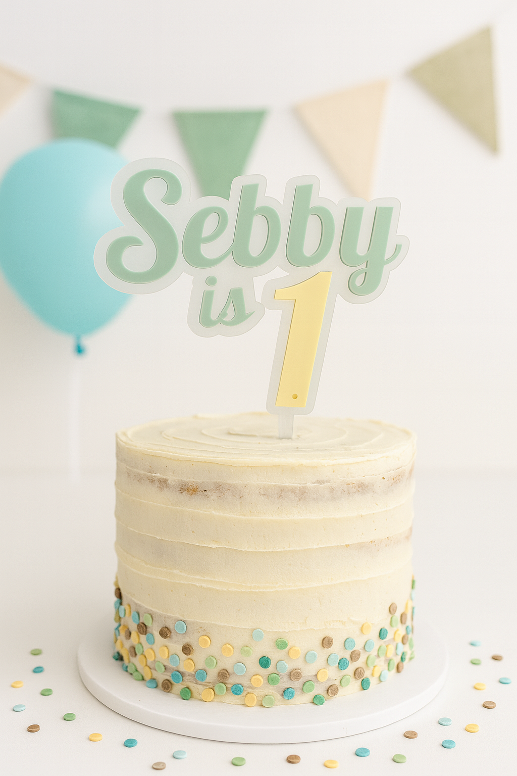 Custom Acrylic Retro font Cake Topper