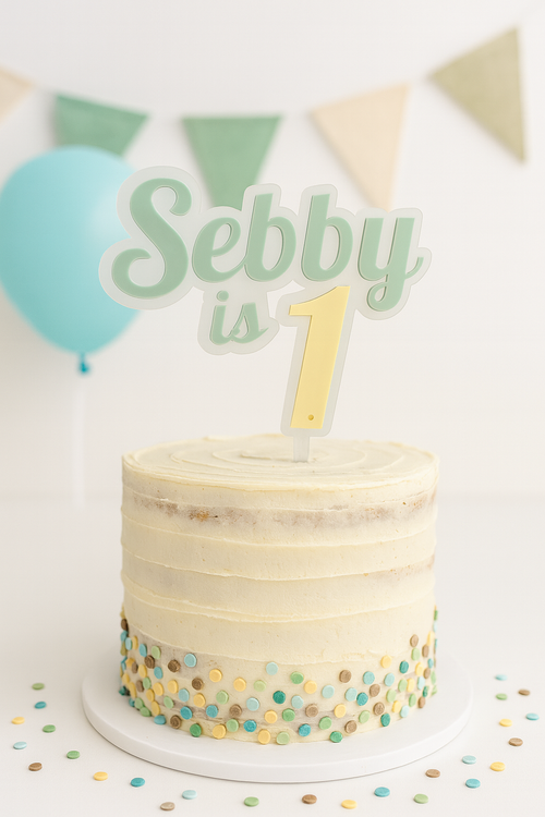 Custom Acrylic Retro font Cake Topper