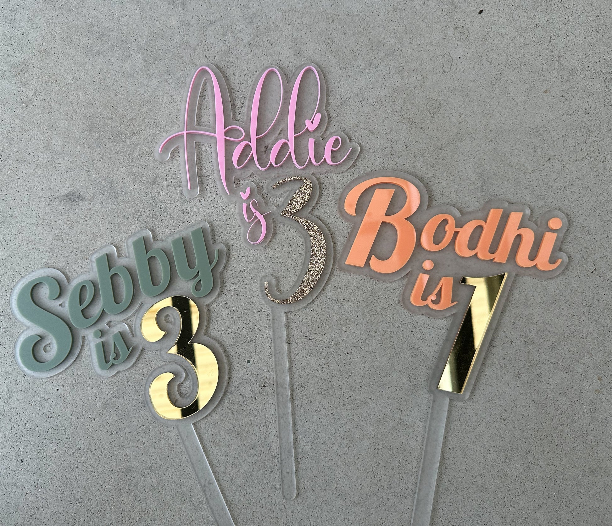 Custom Acrylic Heart font Cake Topper
