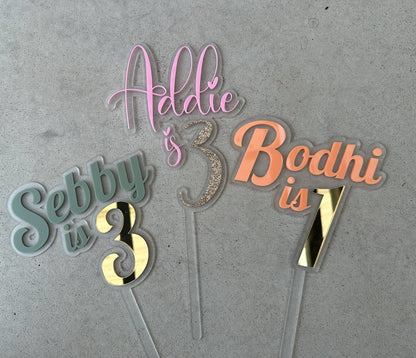 Custom Acrylic Retro font Cake Topper