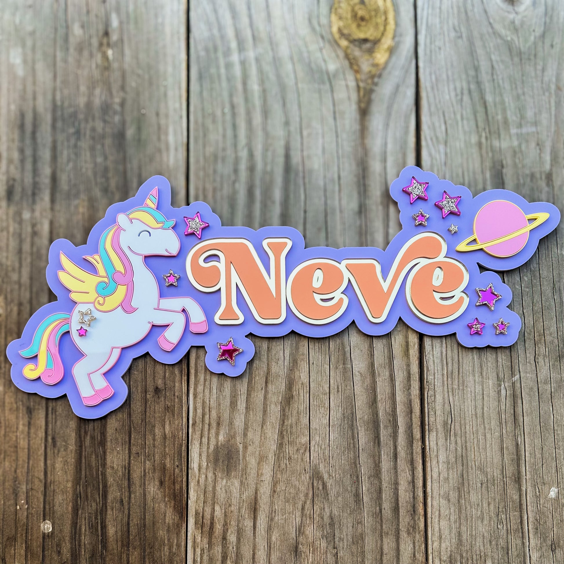 ✨ Custom Unicorn Acrylic Name Wall Sign – Kids & Nursery Decor (50cm) ✨