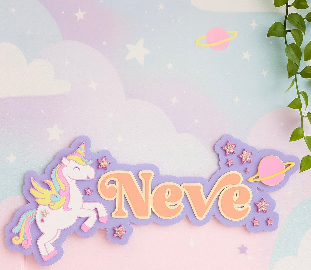 ✨ Custom Unicorn Acrylic Name Wall Sign – Kids & Nursery Decor (50cm) ✨