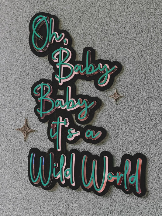 Wild World Acrylic Wall Sign
