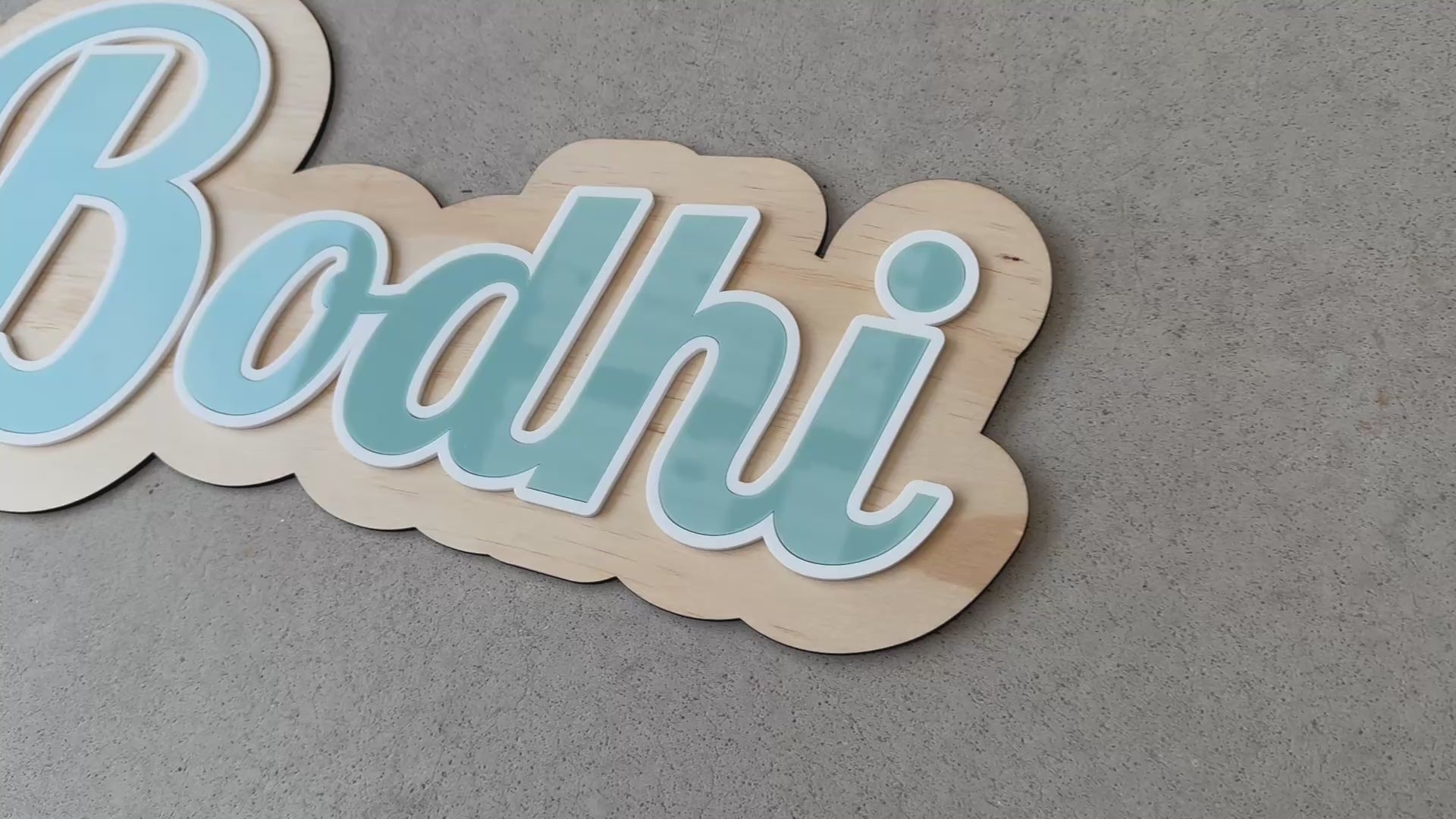 Wood and Acrylic Custom Name Retro Font Wall Sign