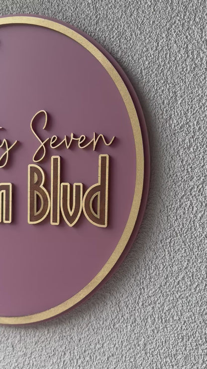 Custom Palm Tree Round Address Sign